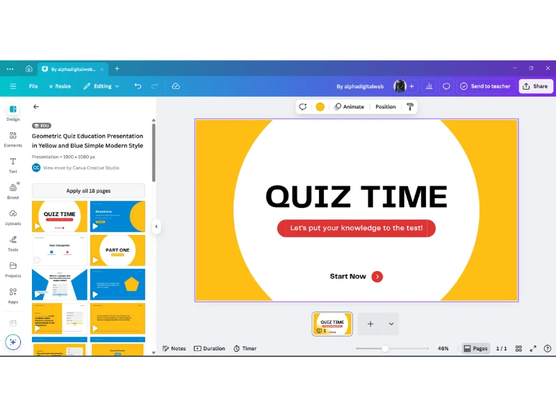 canva design at alphadigitalweb