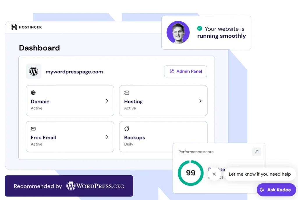 Hostinger wordpress hosting development at alphadigitalweb