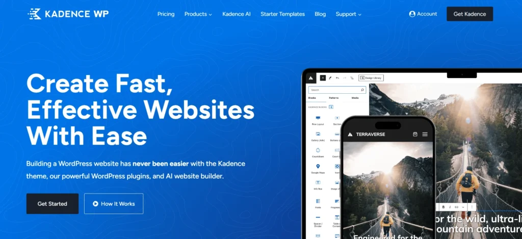 Kadence theme the Best Free WordPress Themes for Beginners 2025 Power Option to build fast stylish and SEO ready websites without coding or cost at alphadigitalweb